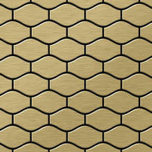 Metal Mosaic Tile Titanium Gold brushed gold 1.6mm Karma-Ti-GB