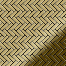 Metal Mosaic Tile Titanium Gold mirror gold 1.6mm Herringbone-Ti-GM