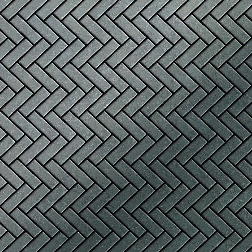 Metal Mosaic Tile Raw Steel Mill Grey 1.6Mm Herringbone-Rs 4250691728073