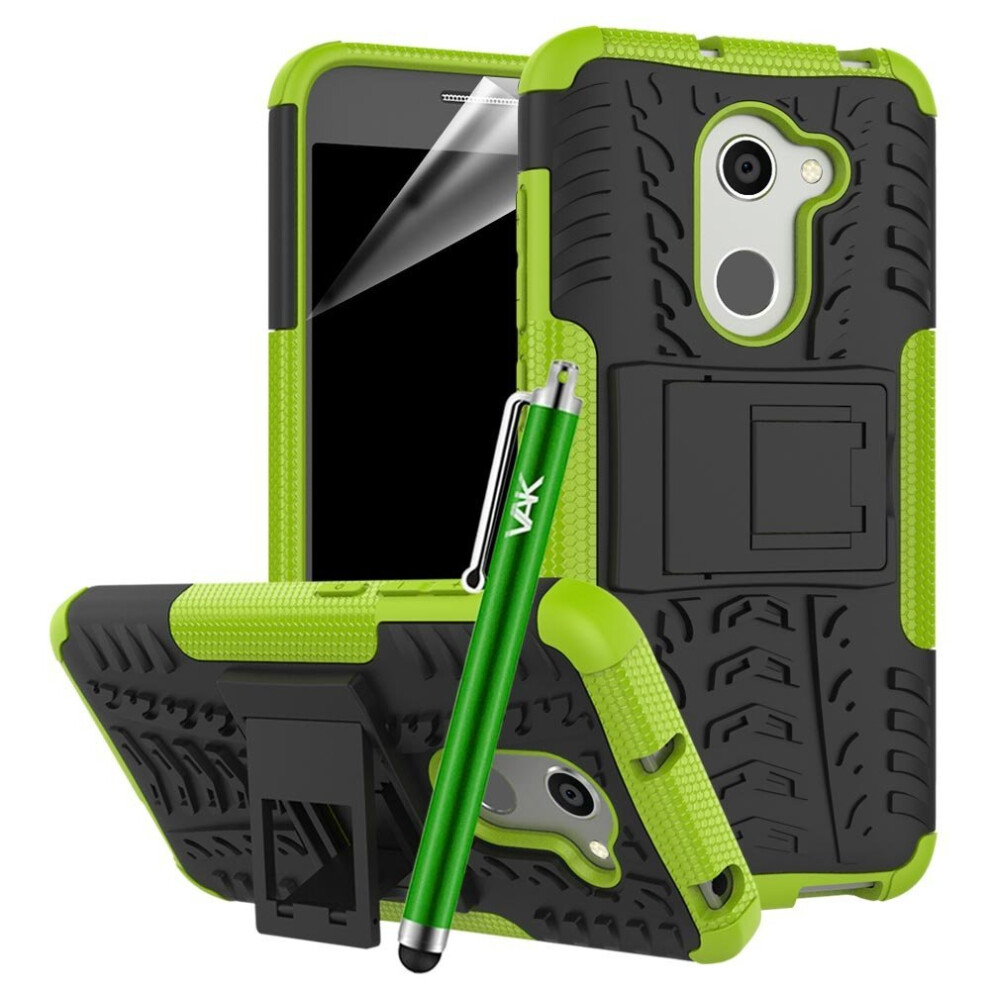 (Lime) For Alcatel A3 Armour Tough Shockproof Case Green 7426829742694