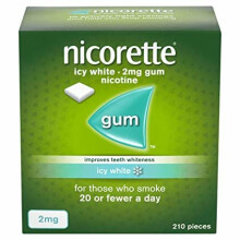 Gumă de albire cu nicotină Nicorette Icy White 2mg 210 buc