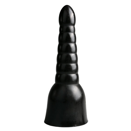 Helsort Konisk Dildo 34 cm
