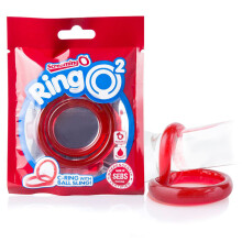 Screaming O RingO2 Penis Cock Ring with Balls Sling Firmer Harder Erection | Red