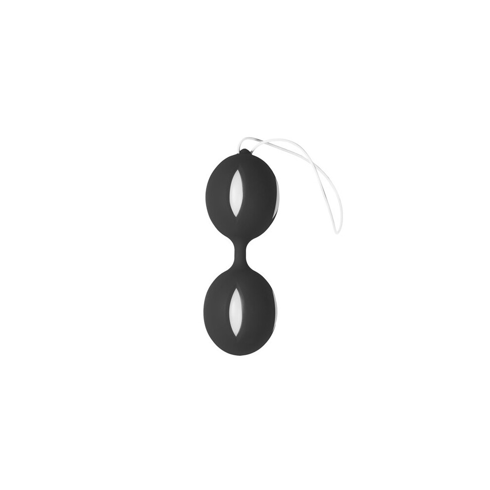 Easytoys Black/White Wiggle Duo Kegel Ball - Toys For Ladies Geisha Balls - Geisha Collection