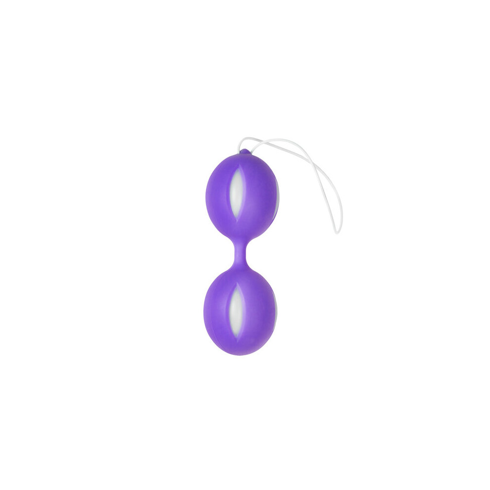 Easytoys Purple/White Wiggle Duo Kegel Ball - Toys For Ladies Geisha Balls - Geisha Collection
