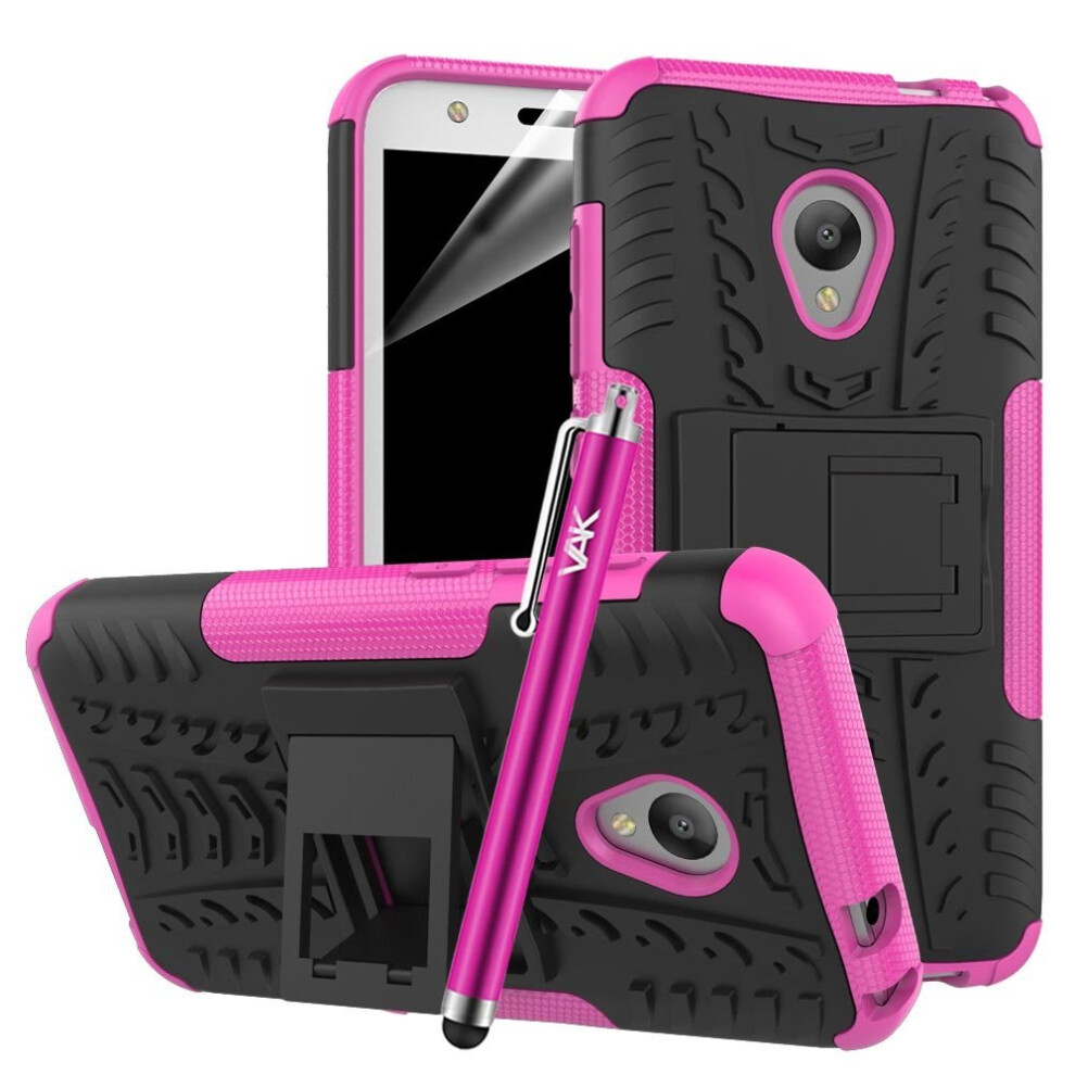 (Pink) For Alcatel U5 4G Armour Tough Shockproof Case Pink 7426829741567