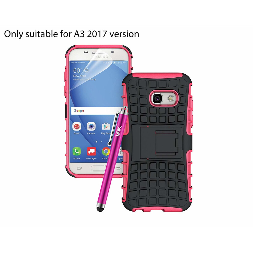 (Pink) For Galaxy A3 2017 Armour Tough ShockProof Case