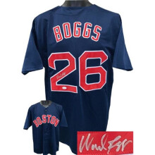 Athlon Sports CTBL-022638 Wade Boggs Signed Navy Custom Stitched Pro Style Baseball Jersey - Extra Large - JSA Witnessed Hologram