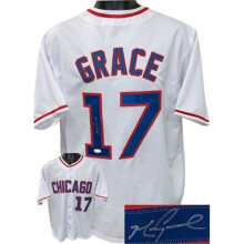 Athlon Sports CTBL-022603 Mark Grace Signed White TB Custom Stitched Pro Baseball Jersey - Extra Large - JSA Witnessed Hologram