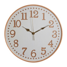 Retro White Wood With Gold Numbers Wall Clock, Intricate Design Clock For KIitchen, Wall Clock For Outdoor