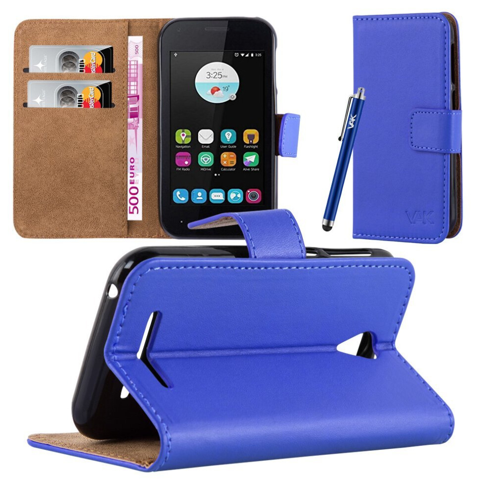 (Blue) For Zte Blade A110 Premium Leather Wallet Case Blue 7426829739892