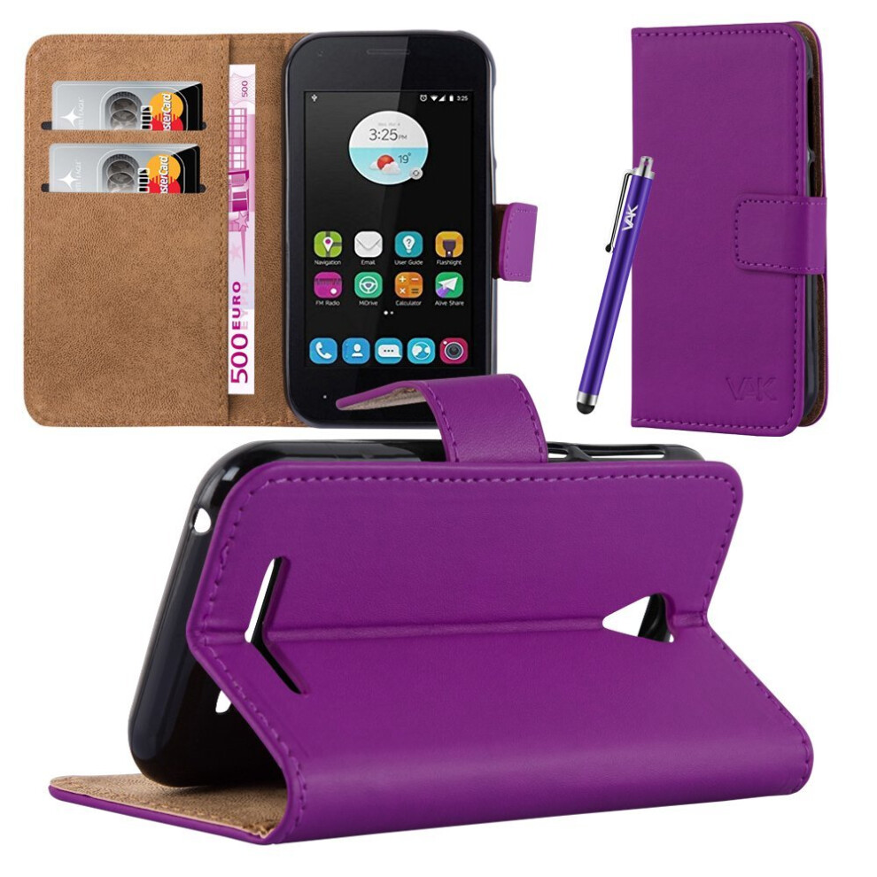 (Purple) For Zte Blade A110 Premium Leather Wallet Case Purple 7426829739922