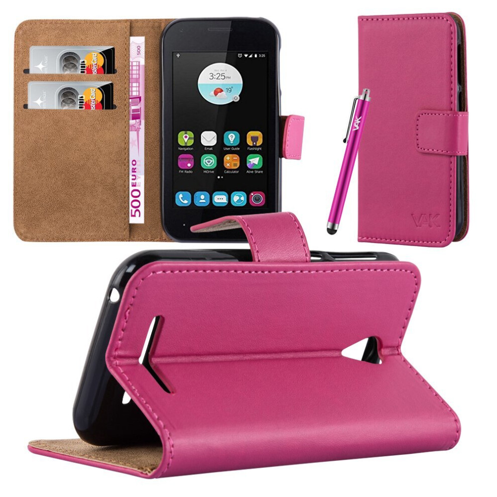 (Pink) For Zte Blade A110 Premium Leather Wallet Case Pink 7426829739915