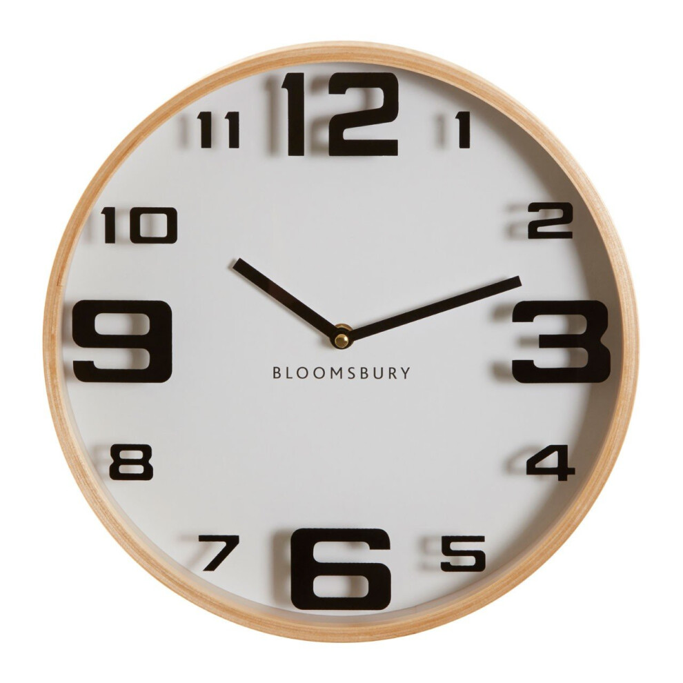 Premier Housewares Vitus White Wood Large Numbers Wall Clock