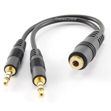 CablesOnline 3.5mm TRRS Female to Dual TRRS Male Stereo 4-Pole Splitter Cable  IP-Y03