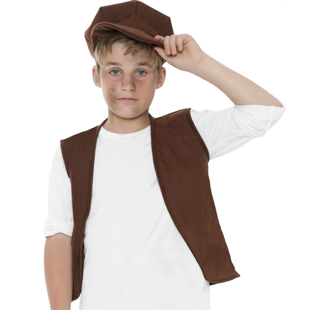 Boys Victorian Urchin Costume -  victorian boys urchin fancy dress set costume book week kids waistcoat smiffys