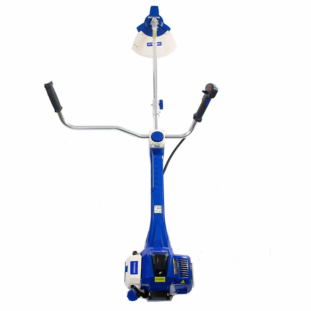 Hyundai 51cc 2-Stroke Anti-Vibration Petrol Grass Trimmer/Strimmer/Brushcutter HYBC5080AV - Blue