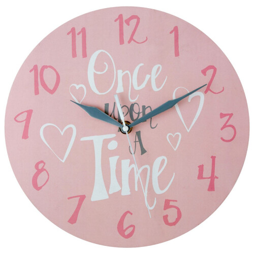Premier Housewares Once Upon A Time Kids Wall Clock, Pink