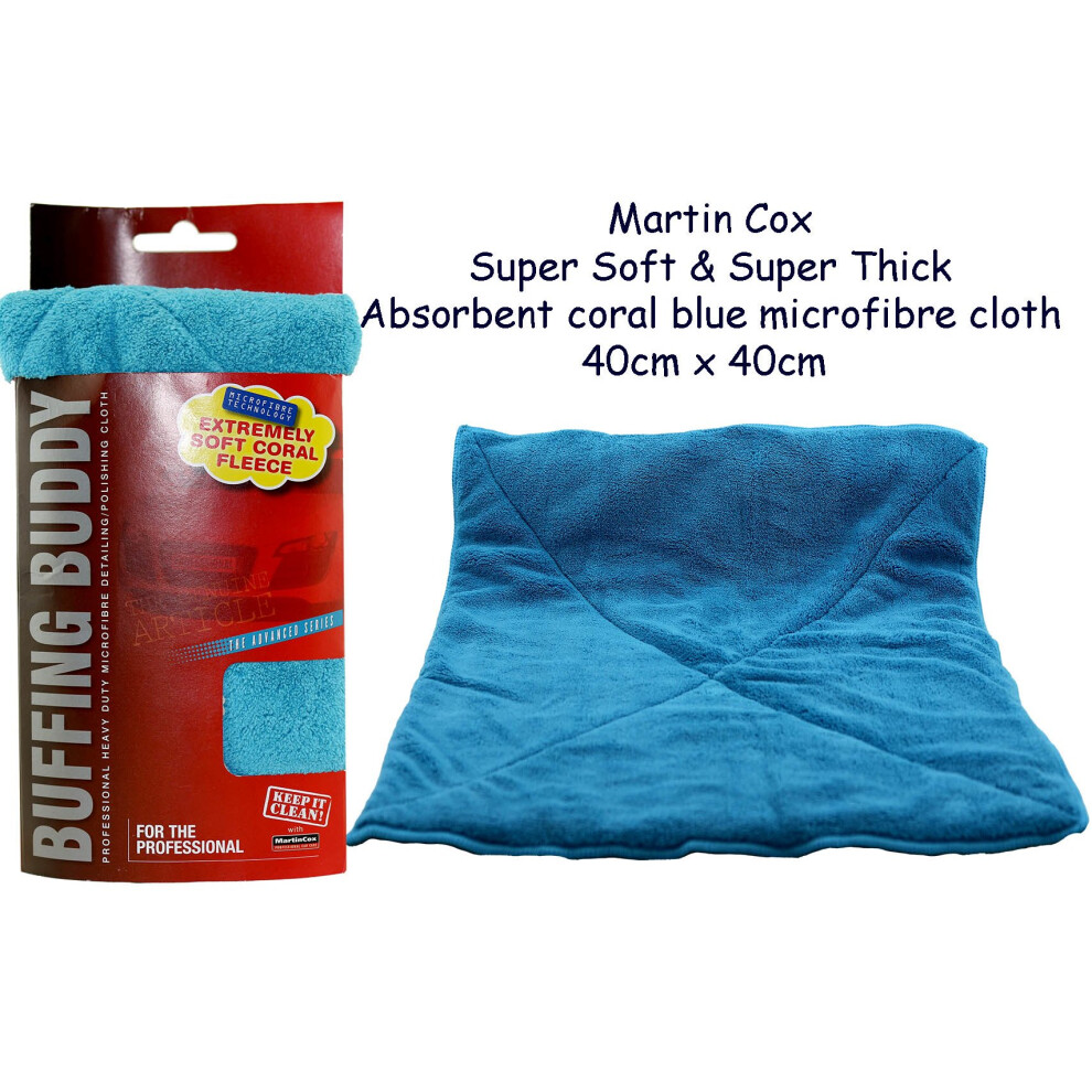 Martin Cox Buffing Buddy Super Soft Thick Microfibre Cloth Towel 40Cm X 40Cm 5021121673145