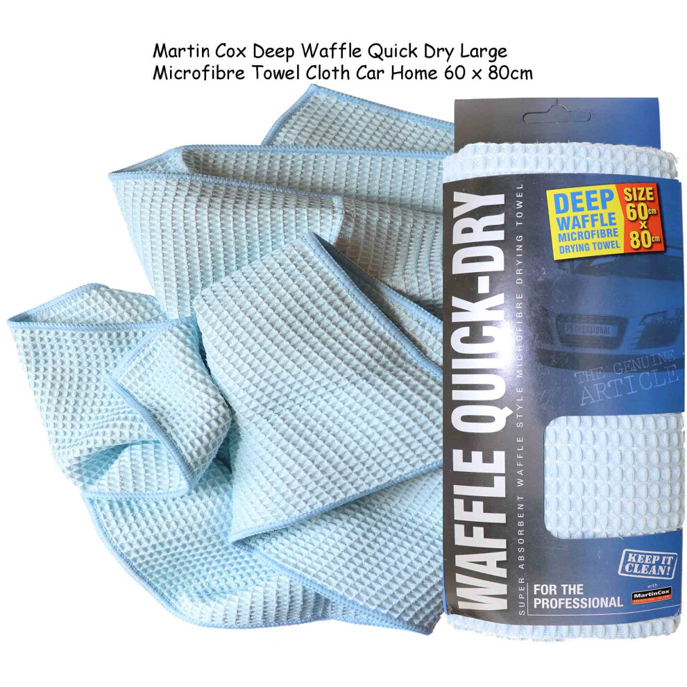 Martin Cox Deep Waffle Large Microfibre Towel Cloth Car Home 60 X 80Cm Quick Dry 5021121670588