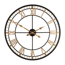 Durable Black And Gold Metal Wall Clock, Stylish Large Wall For Livingroom, Functional Bedroom Large Clock