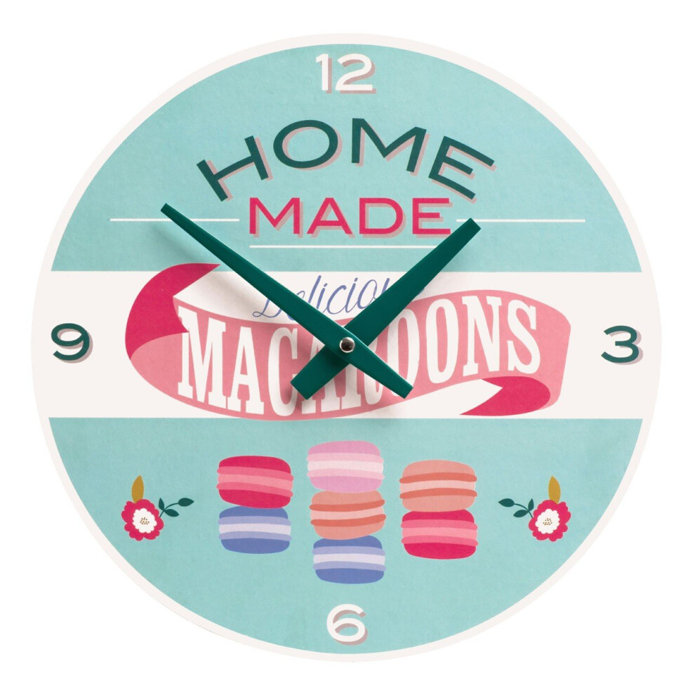 Premier Housewares Amelie Wall Clock, Mdf - Multi-Coloured