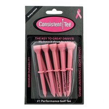 Consistent Tee 3 1/4"""" Pakke med 10 holdbare biologisk nedbrydelige T-shirts til perfekt hjde og position (Pink)