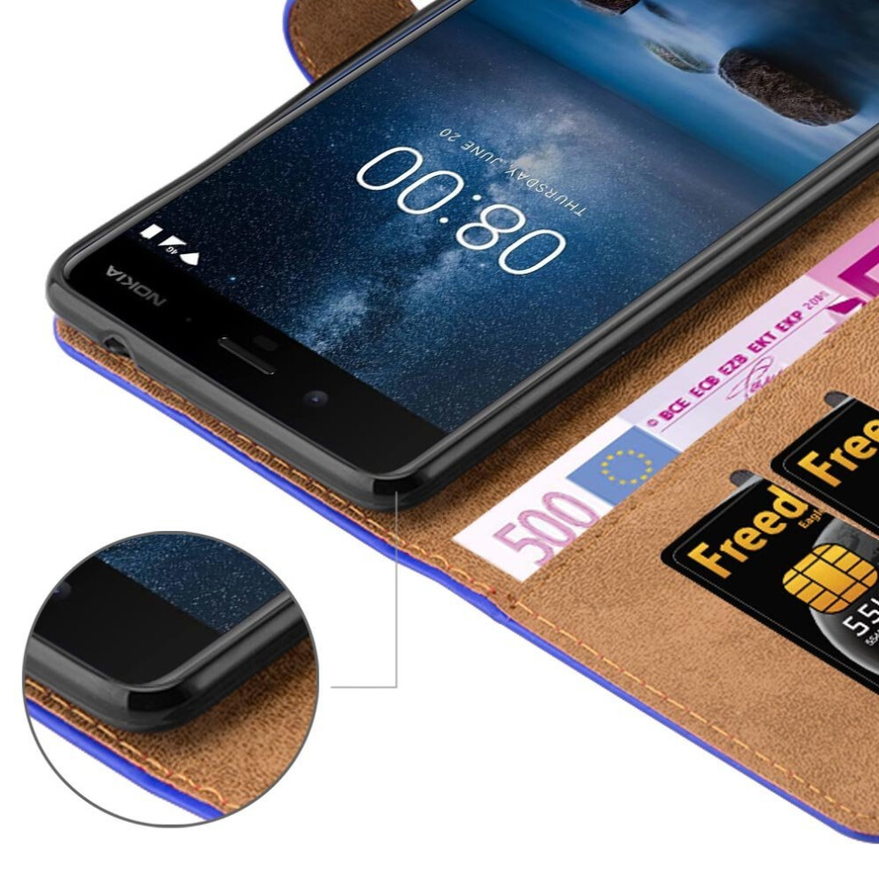 blue--for-nokia-8-premium-leather-wallet-flip-case-cover