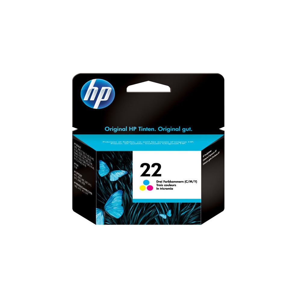 Hp No.22 Original C9352ae Tri-Colour Ink Cartridge 829160941370