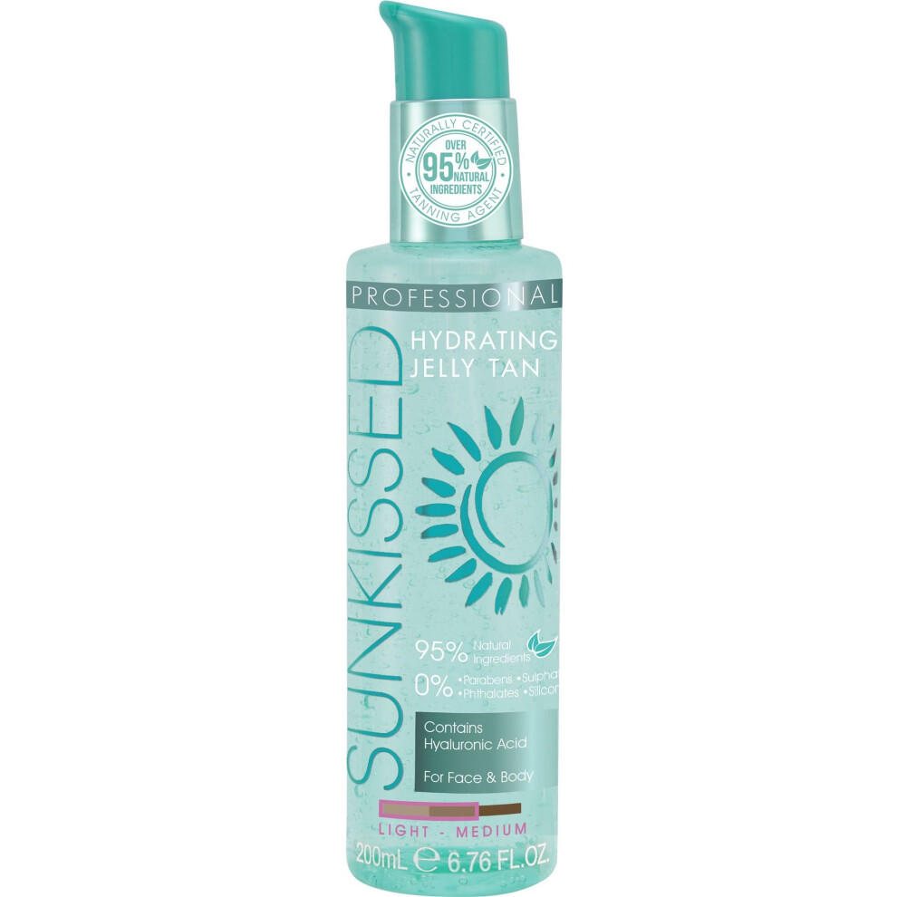 Sunkissed Professional Hydrating Jelly Tan 200ml Light/Medium (95% Natural Ingredients)