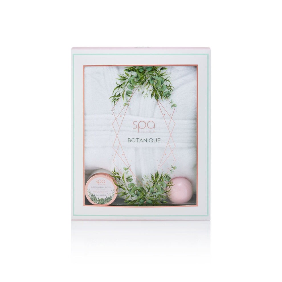 Style & Grace Botanique Bath Robe Gift Set - 120ml Body Butter, 100g Bath Fizzers and Bath Robe