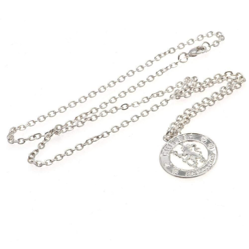 Chelsea FC Crest Silver Plated Pendant And Chain
