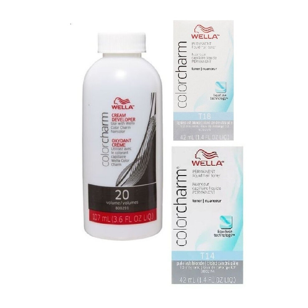 (T14 + T18 + Developer (Vol.20)) Wella Colour Charm Liquid Colour Toner 42ml