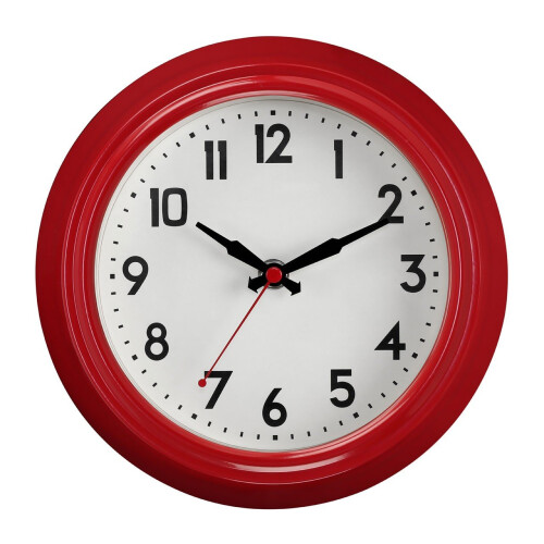 Premier Housewares Vintage Style Metal Wall Clock 2200859, Red