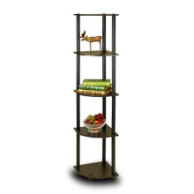 Turn-N-Tube 5 Tier Corner Display Rack Multipurpose Shelving Unit, Espresso & Black - 57.7 x 11.6 x 11.6 in.