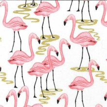 Fat Quarter Flamingo Bay Cotton Quilting Fabric White Birds