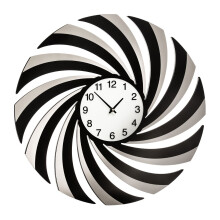 Black Mirrored Swirl Design wall Clock