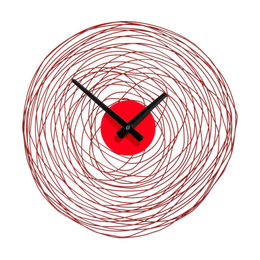 Swirl Design Wall Clock, Red