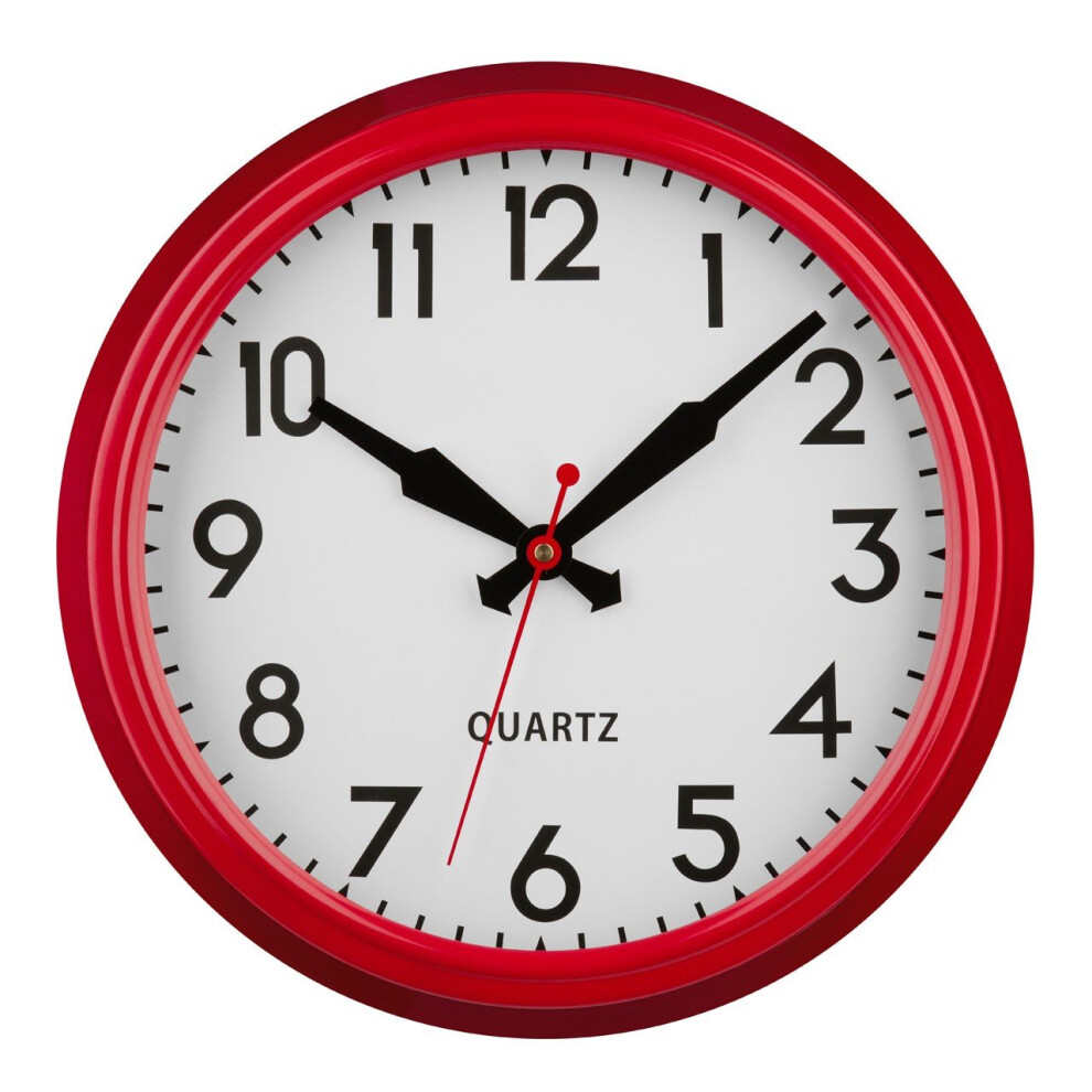 Chic Red Wall Clock, Metal -2200664
