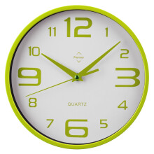 Contemporary Style Wall Clock, Plastic, Green