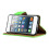 (Lime) For iPod Touch 5th & 6th Gen. Wallet Leather Case 4