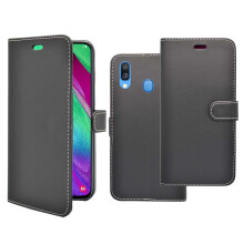 Case For Samsung Galaxy A40 Black Wallet Flip PU Leather Pouch Cover