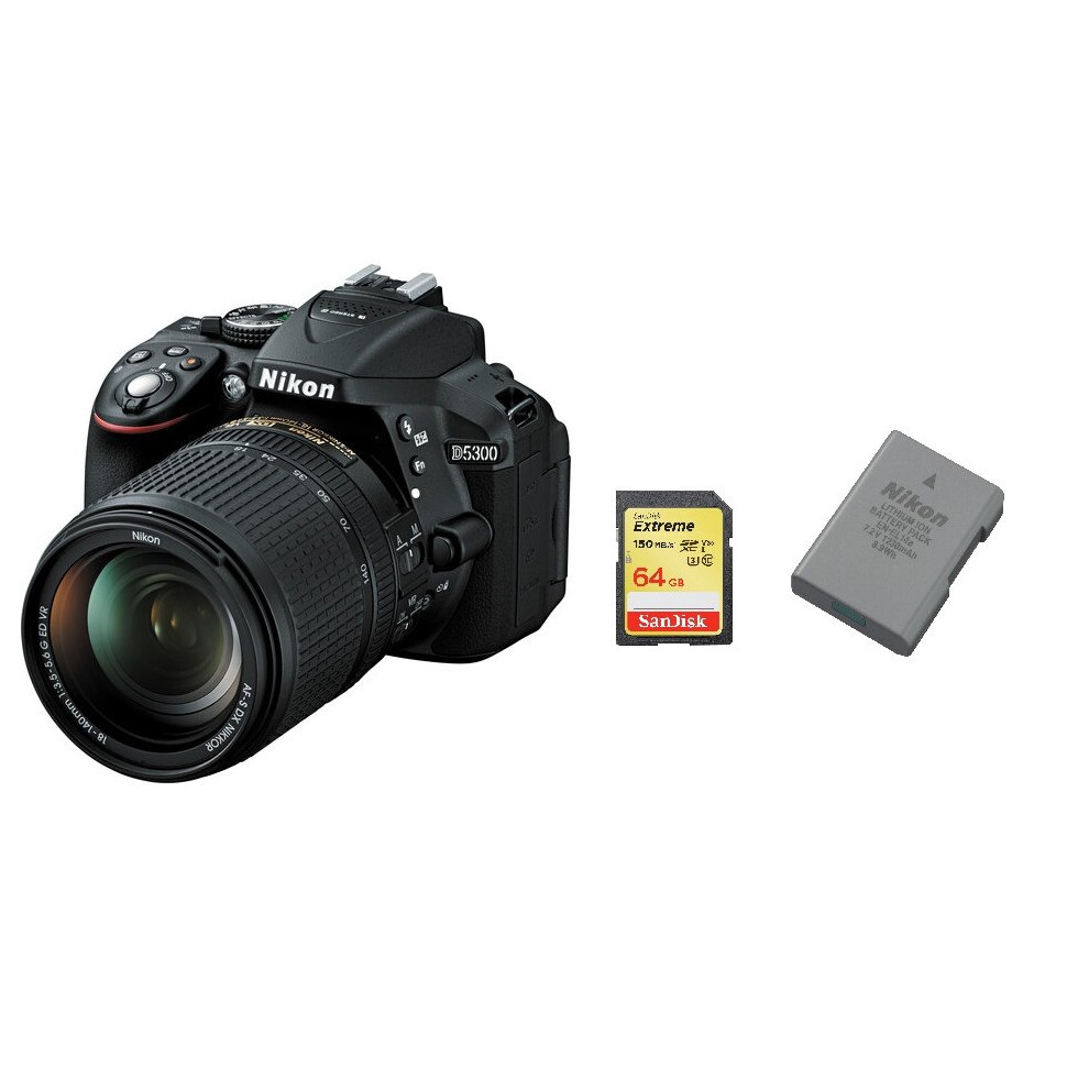 NIKON D5300+AF-S 18-140MM +SanDisk Extreme 64G SD card + EN-EL14A