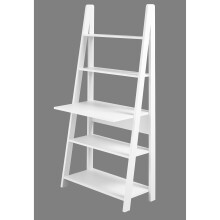 White Ladder Computer Desk Leaning Bookcase PC Laptop Shelving Unit