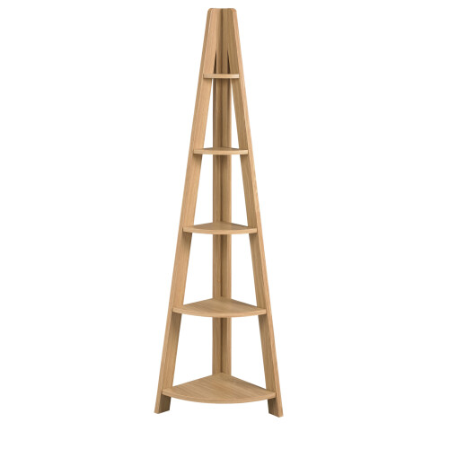 Corner Ladder Bookcase 5 Tier Leaning Display Shelving Unit Rack Shelf