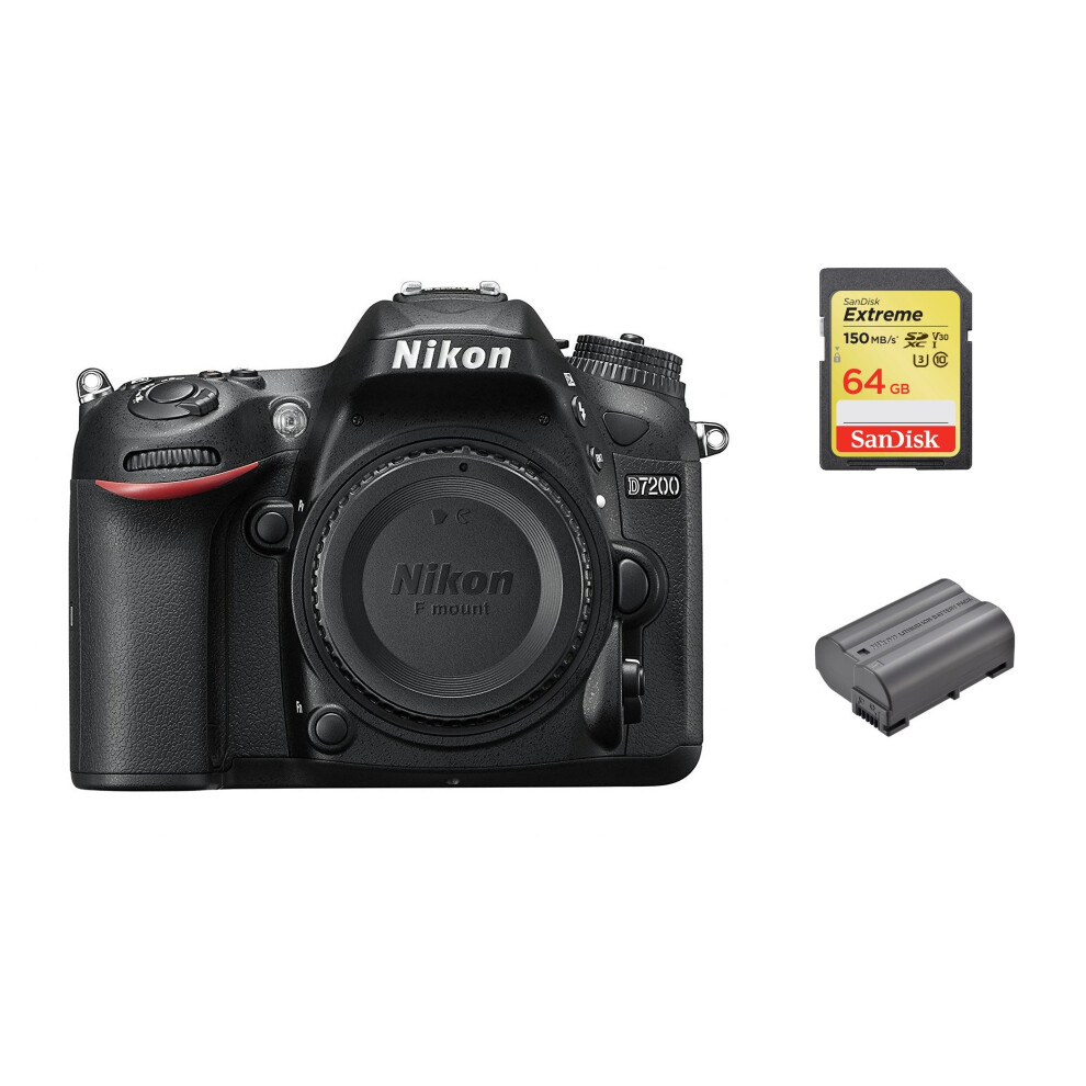 NIKON D7200 Body + SanDisk Extreme 64G SD card + EN-EL15B Battery