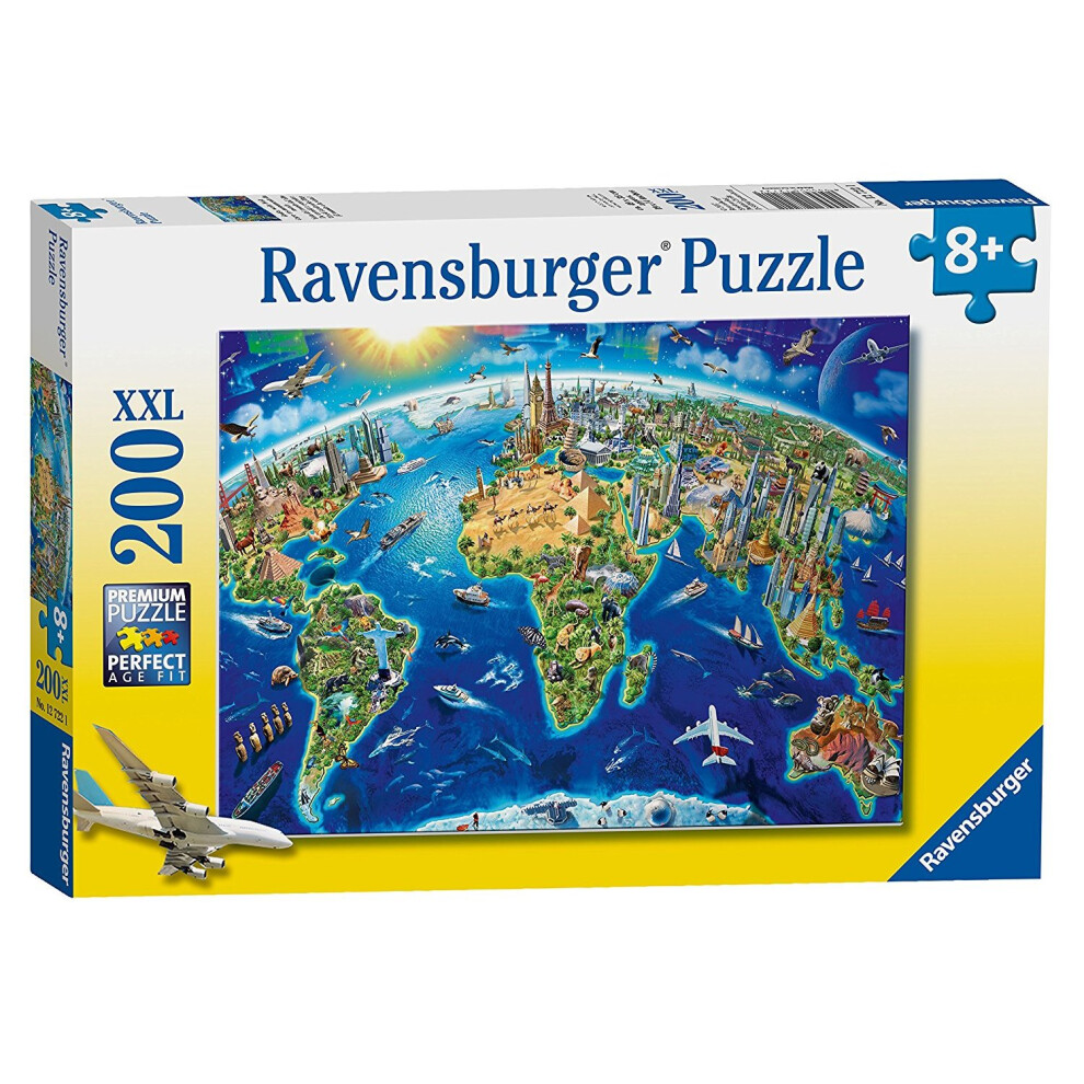 Ravensburger World Landmarks Map XXL 200pc Jigsaw Puzzle