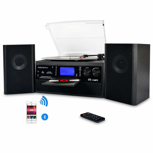 DIGITNOW Bluetooth Turntable Record Player CD Cassette Radio & Speakers 1