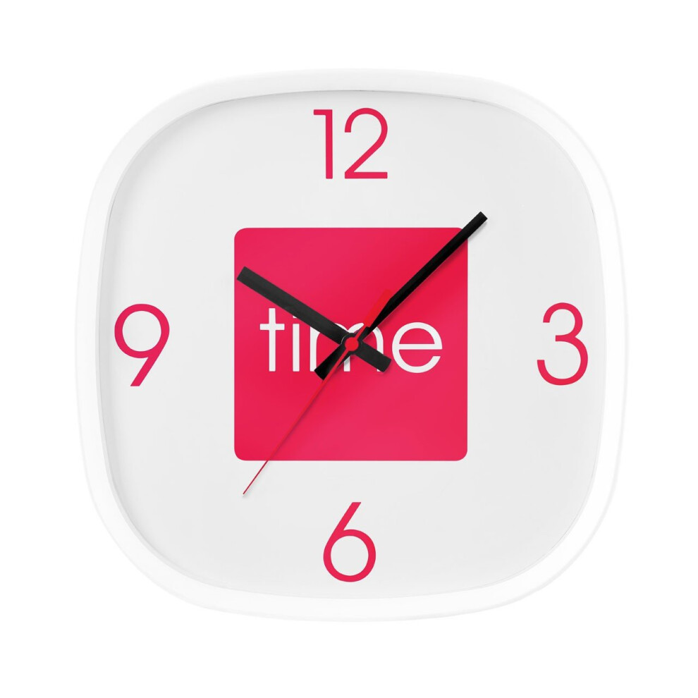 Contemporary Style Arco Wall Clock, Hot Pink