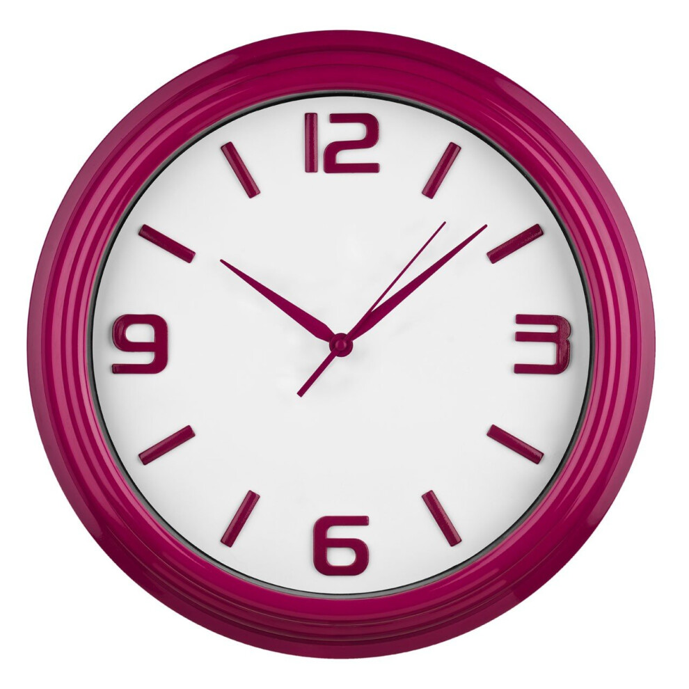 Premier Housewares Vivid Raspberry Round Wall Clock